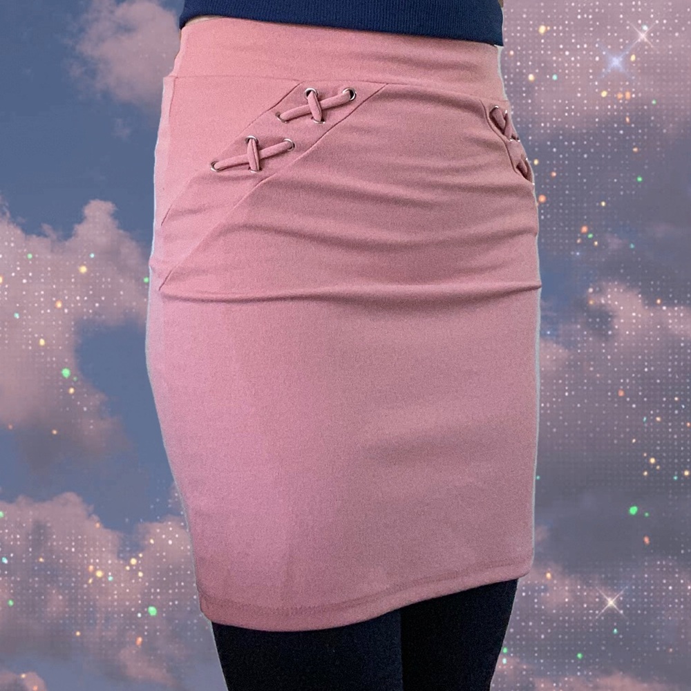 Dark Pink Mini Skirt Office or Night Out